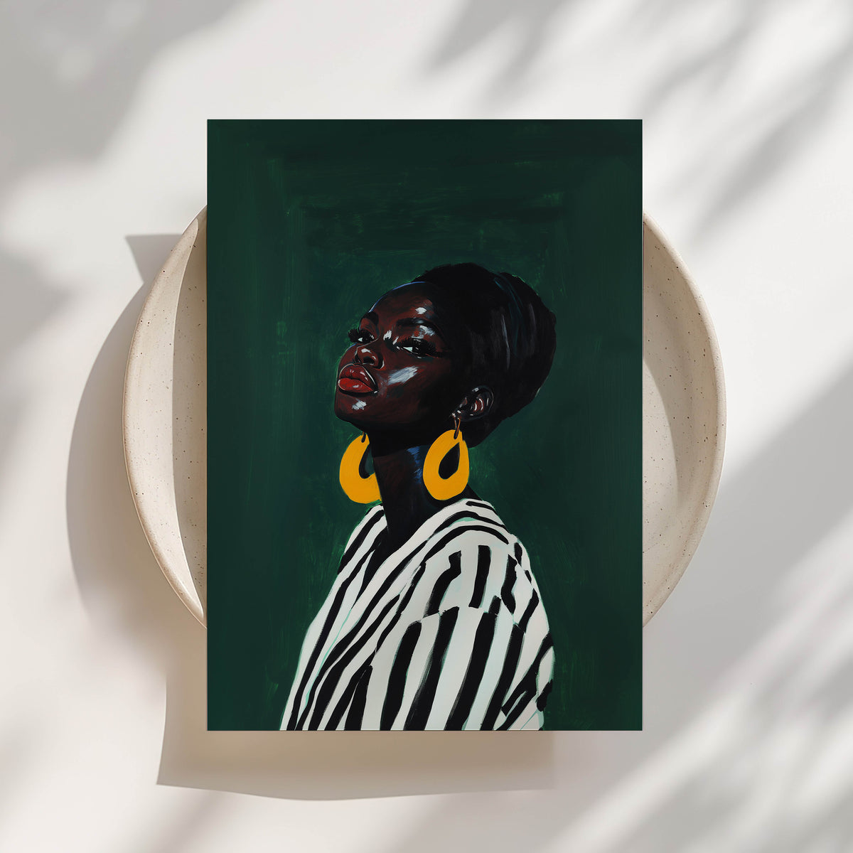 Black Woman, Green Print