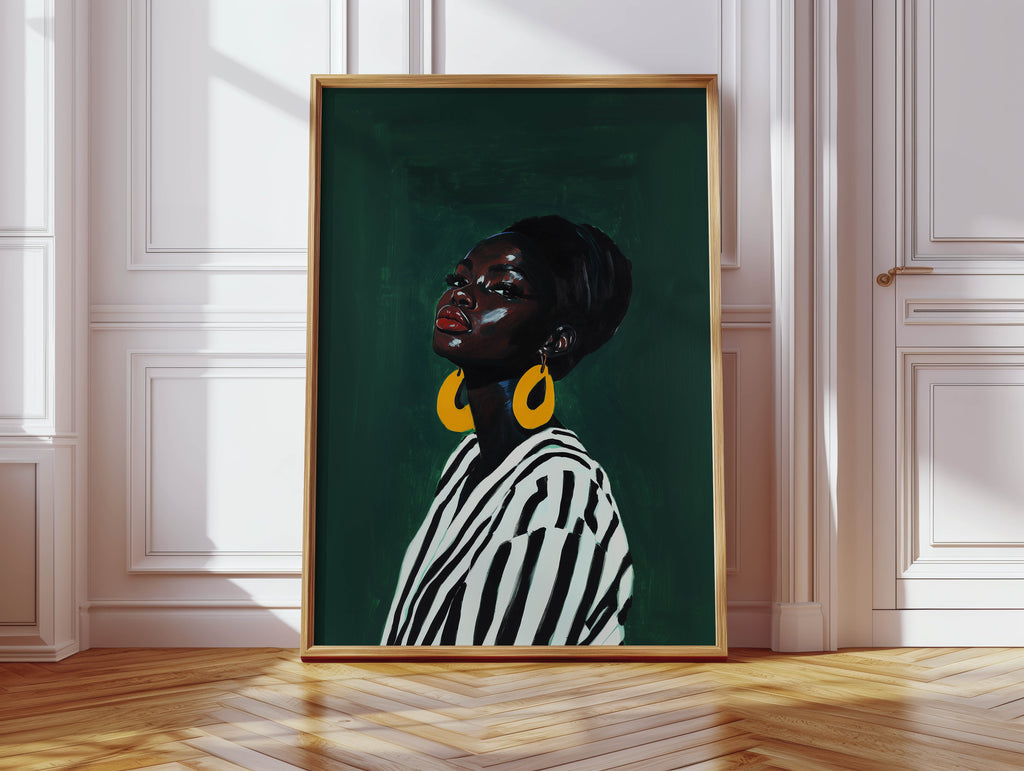 Black Woman, Green Print