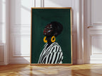 Black Woman, Green Print