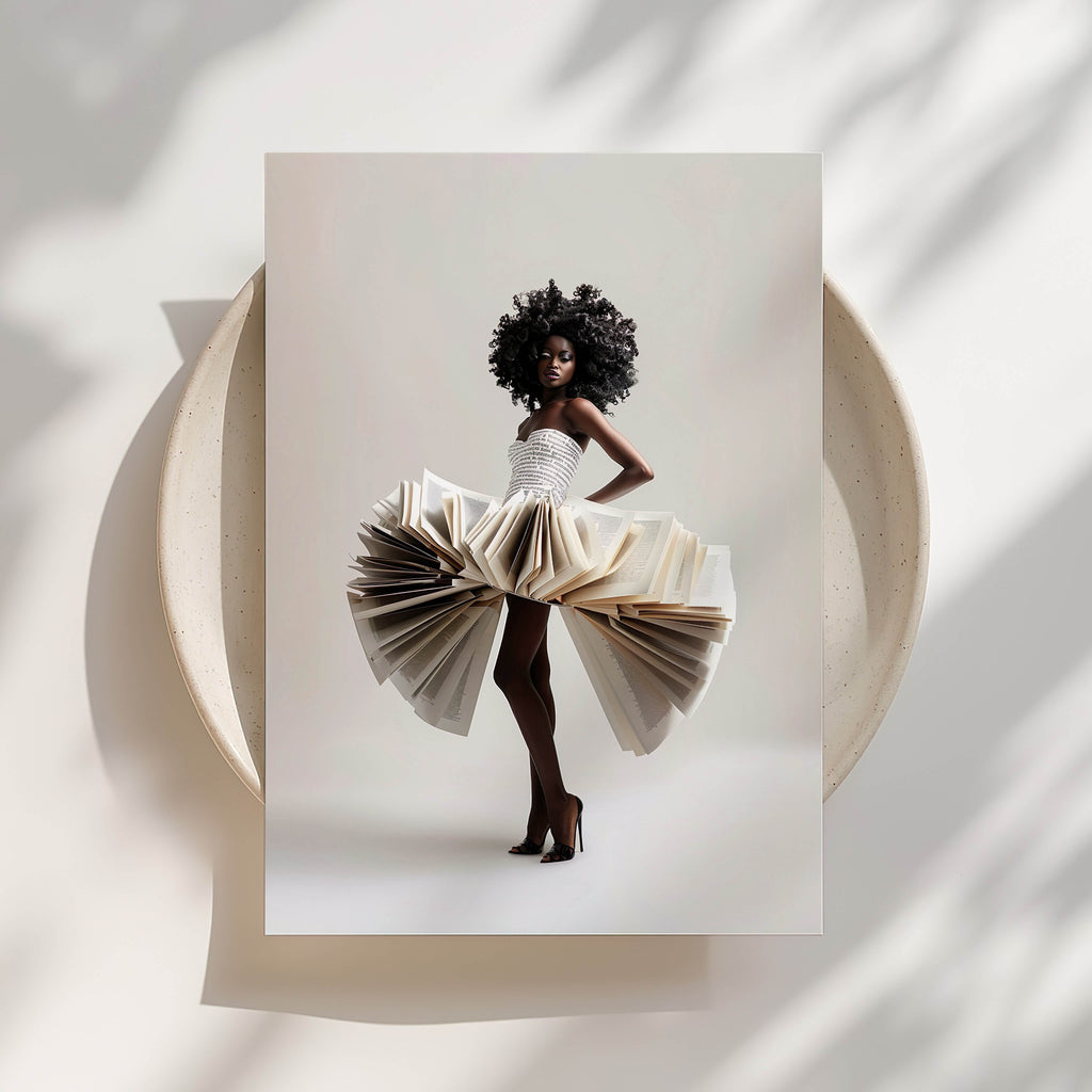 Book Dress, Black Woman Print