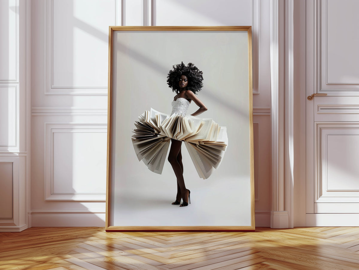 Book Dress, Black Woman Print