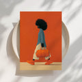 Black Woman, Orange Print