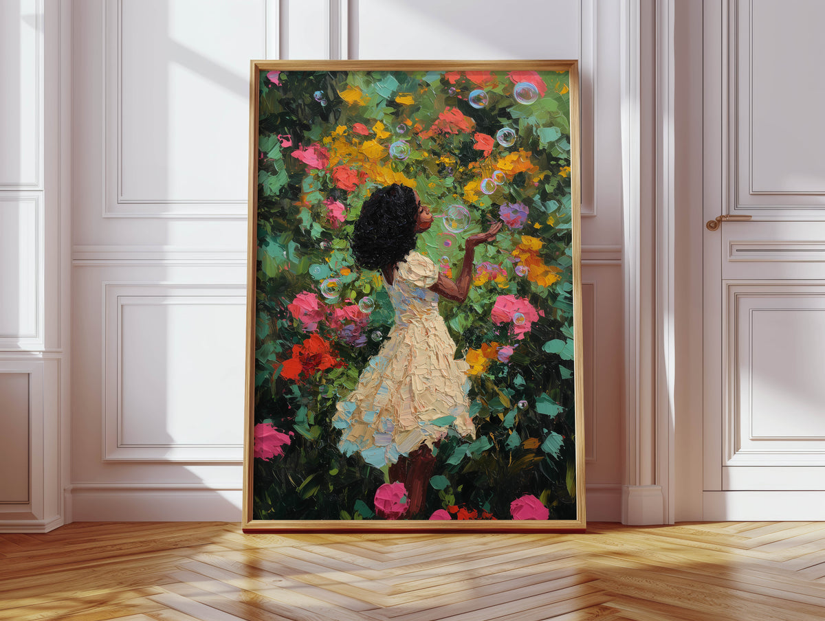 Black Girl, Bubbles Print