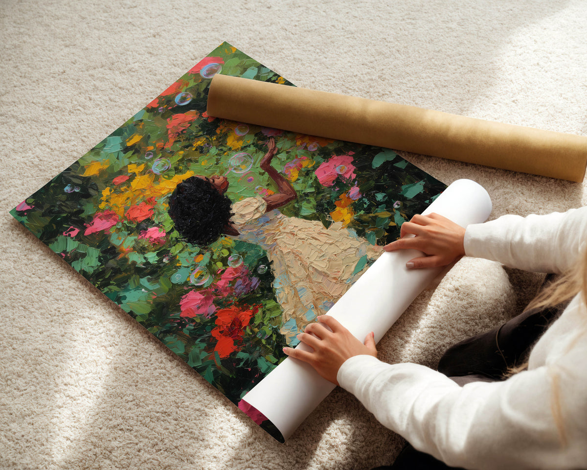 Black Girl, Bubbles Print