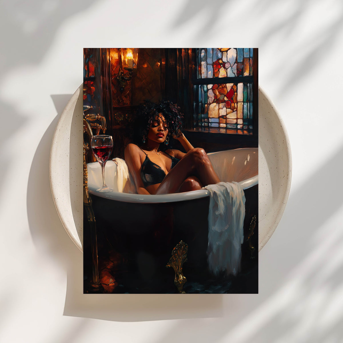 Gothic Bath, Black Woman Print