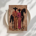 Black Couple, Cowboys Print