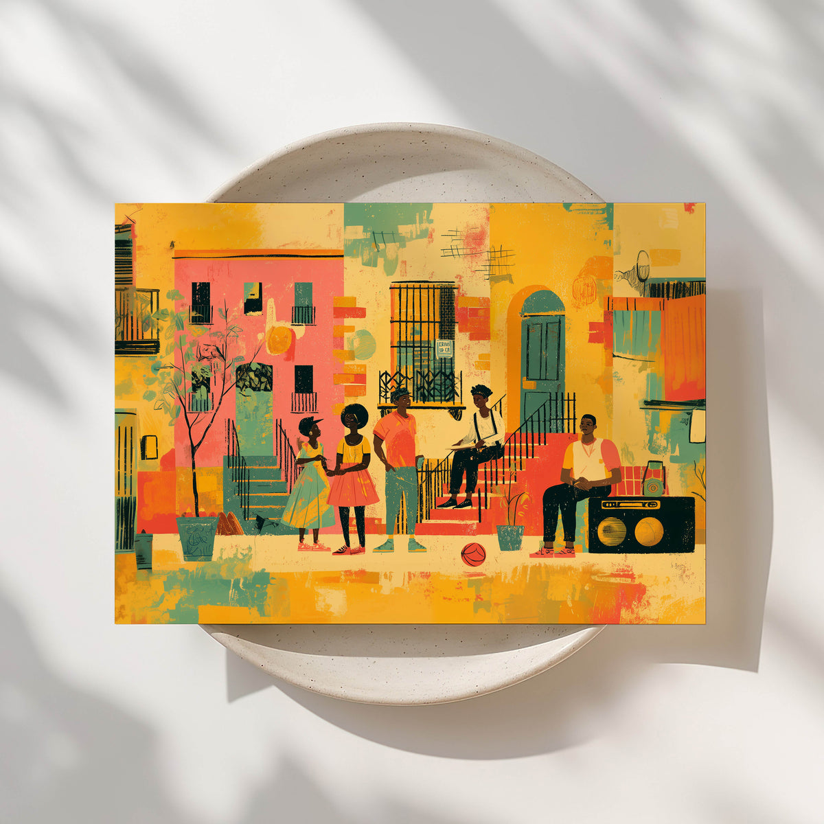 Black Street, Colorful Print