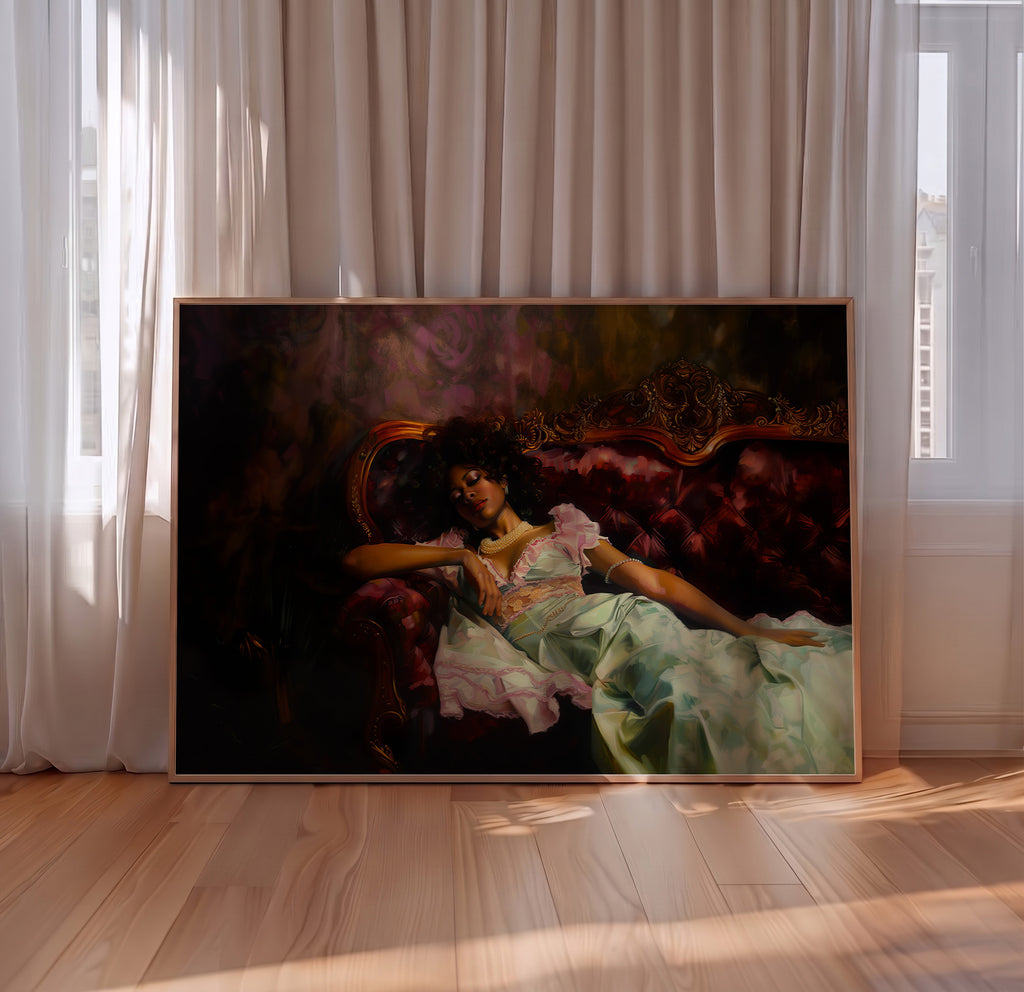 Black Woman, Reclining Print