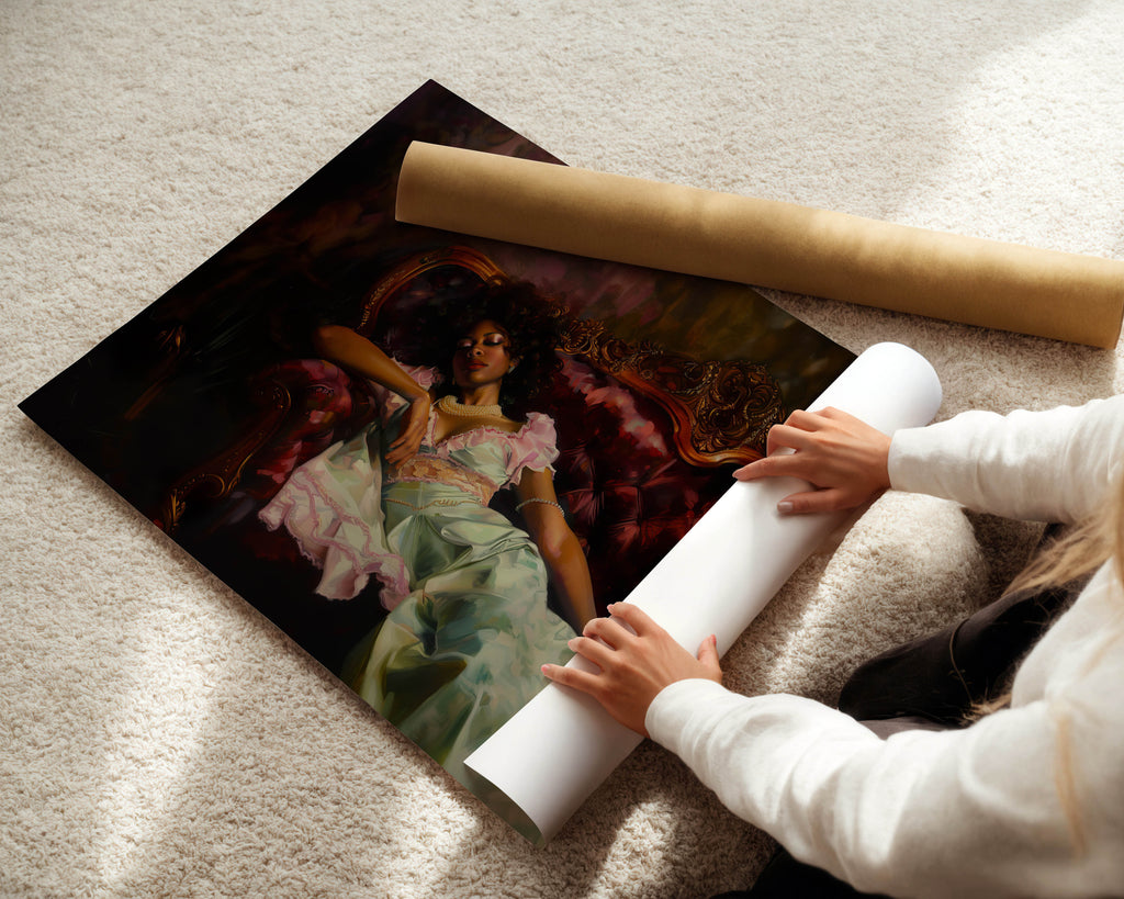 Black Woman, Reclining Print