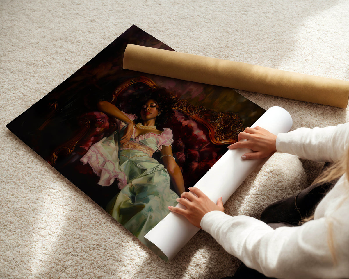 Black Woman, Reclining Print