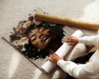 Black Woman, Flower Crown Print