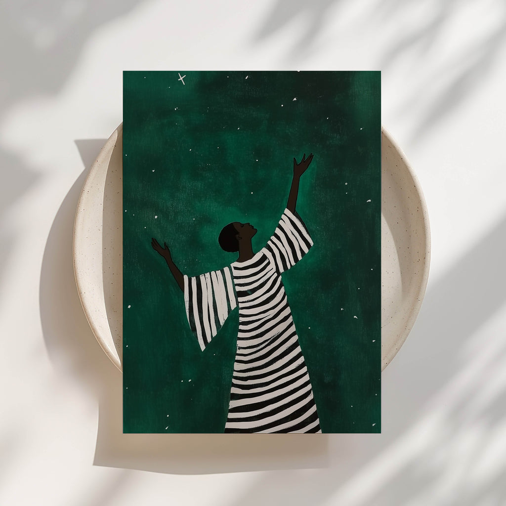 Starry Night, Black Woman Print