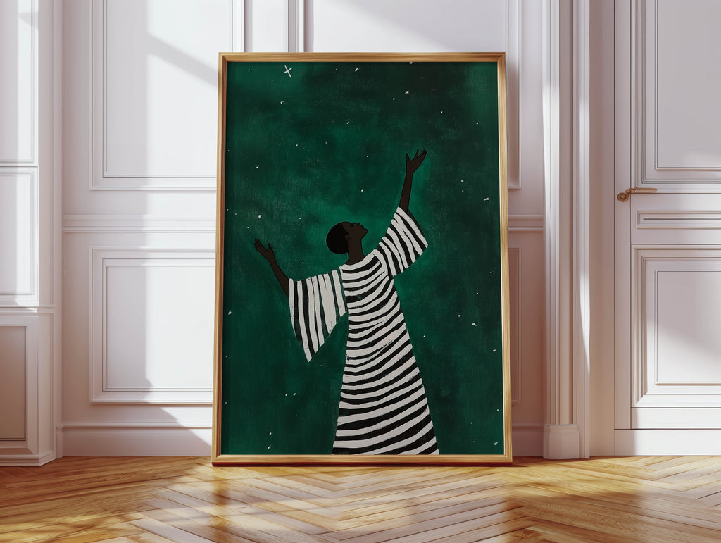 Starry Night, Black Woman Print