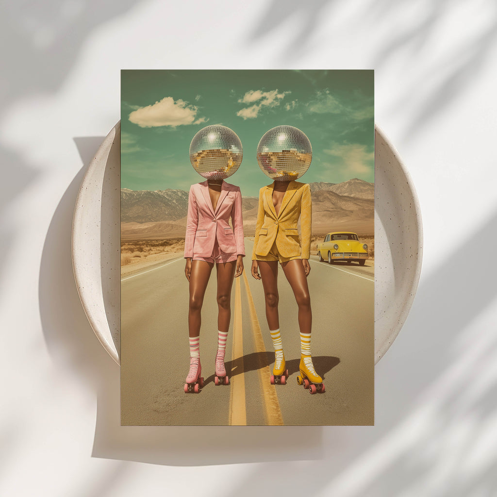 Black Women, Disco Ball Print