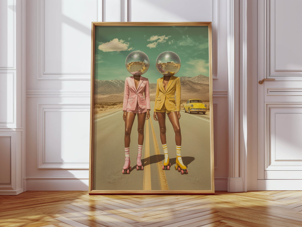Black Women, Disco Ball Print