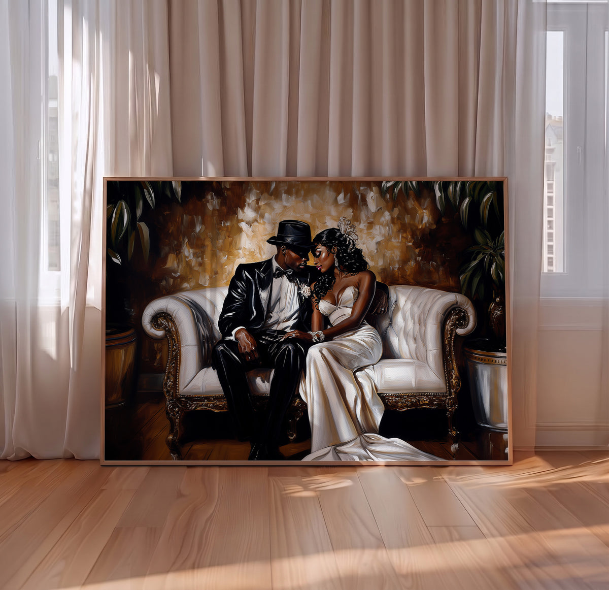 Black Couple, Romance Print