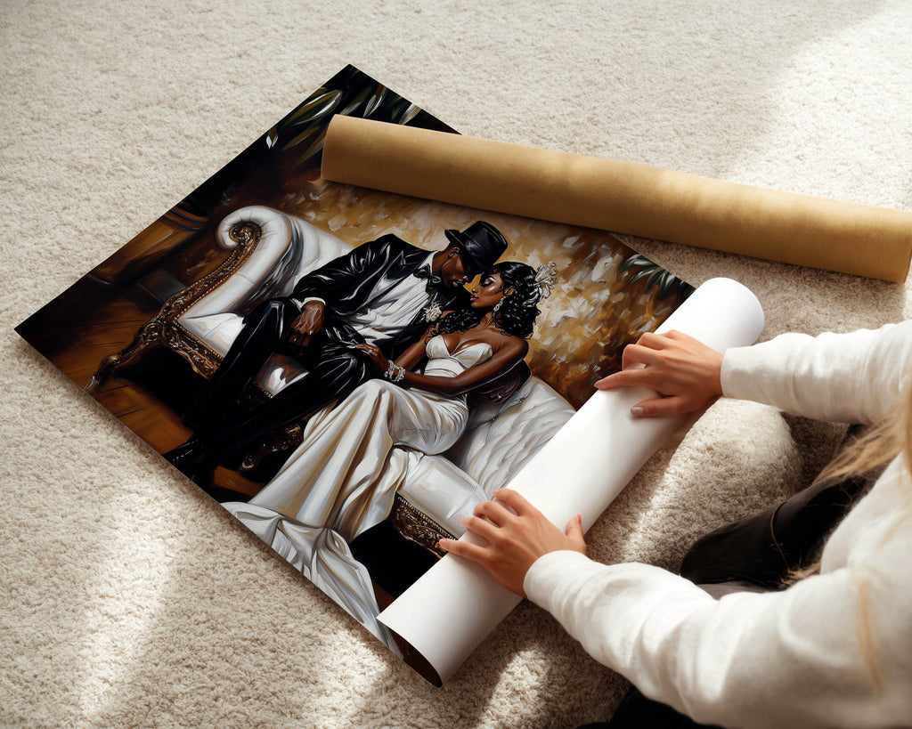 Black Couple, Romance Print