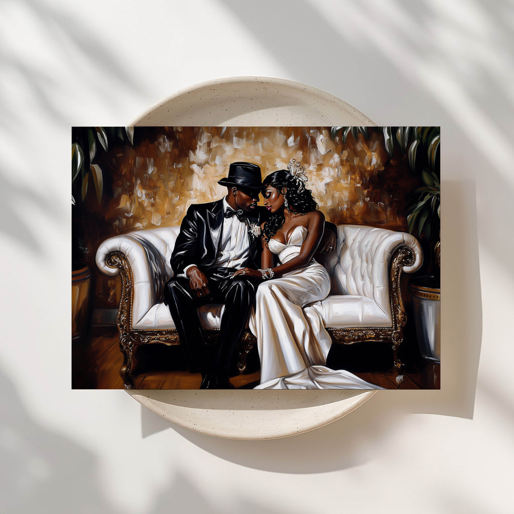 Black Couple, Romance Print