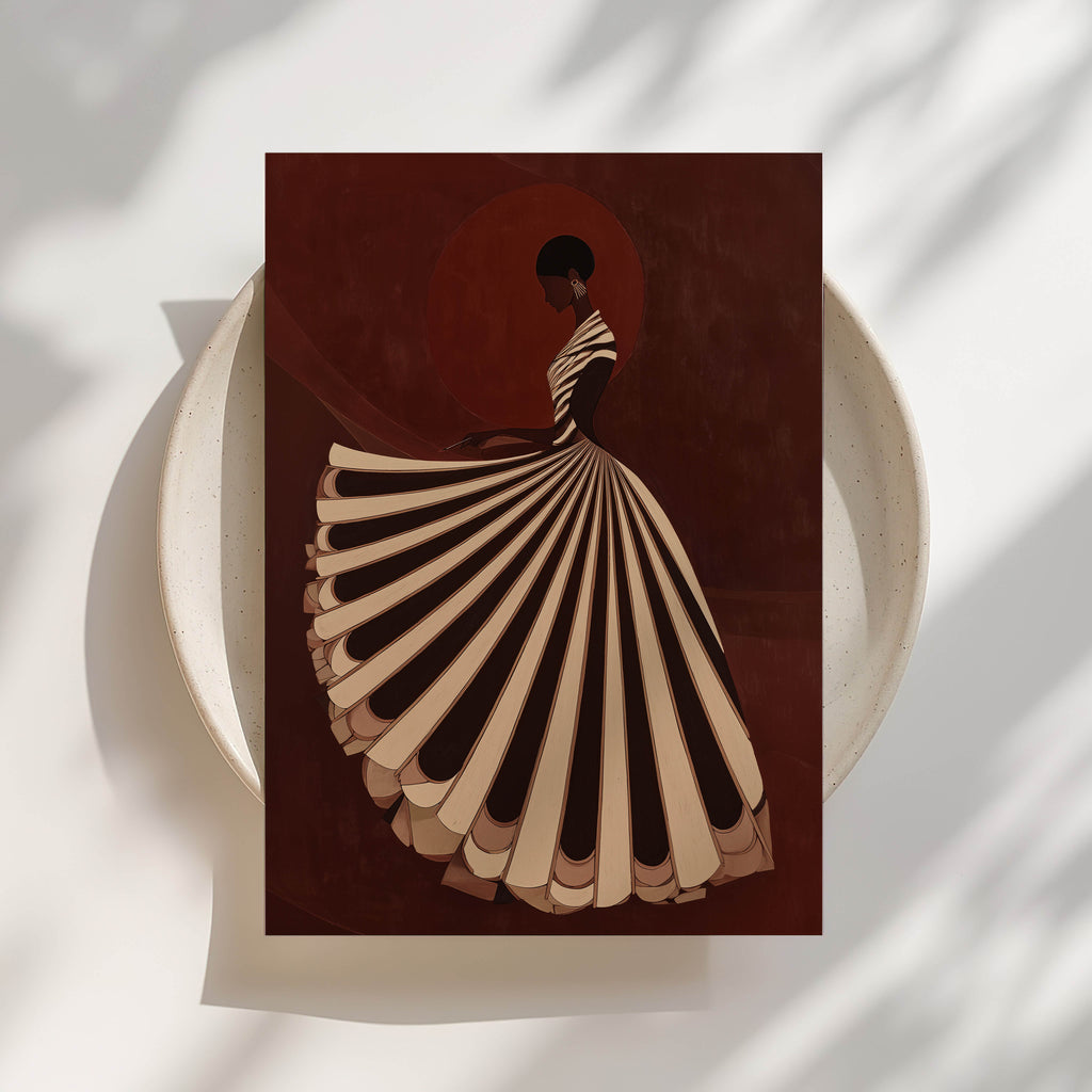 Maroon Stripes, Black Woman Print