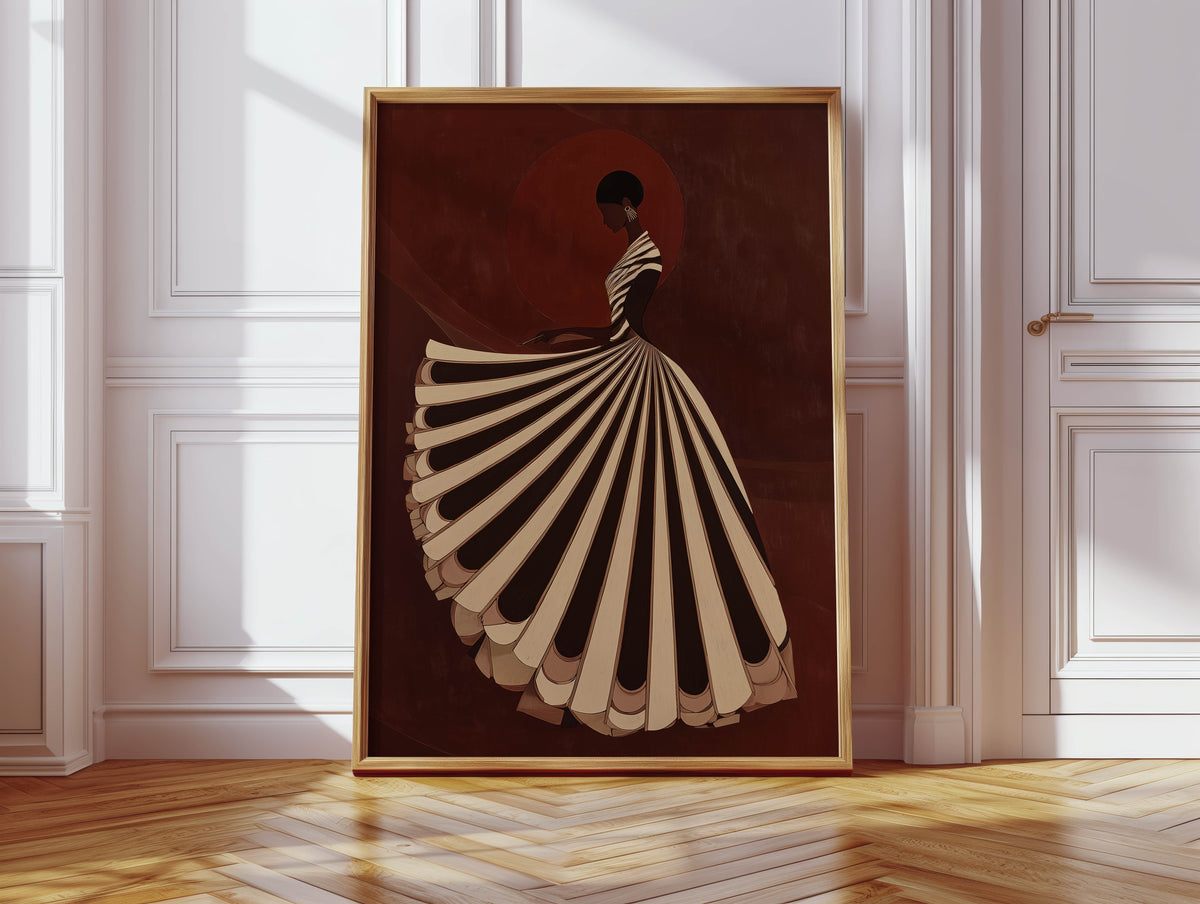 Maroon Stripes, Black Woman Print