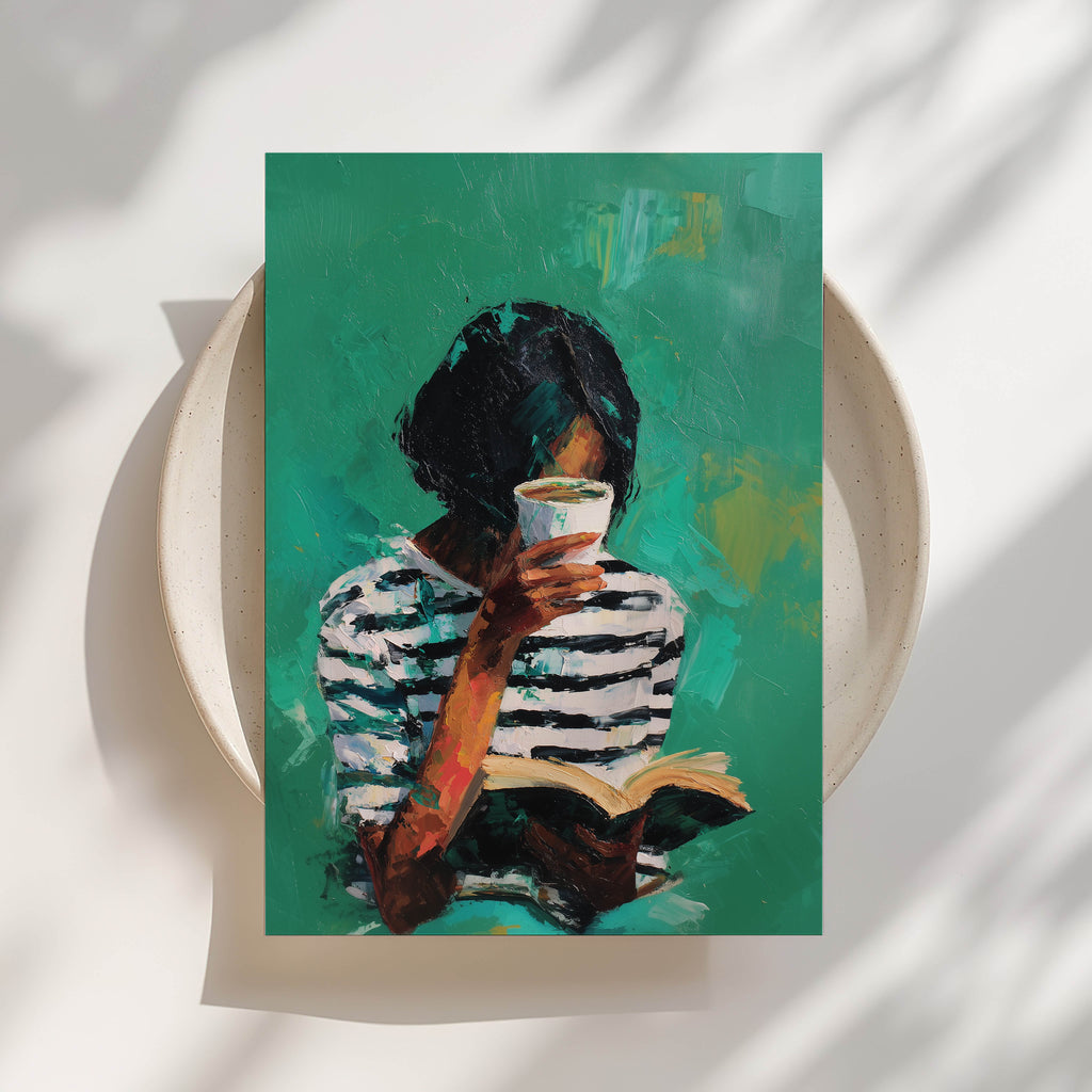 Black Woman, Coffee Print