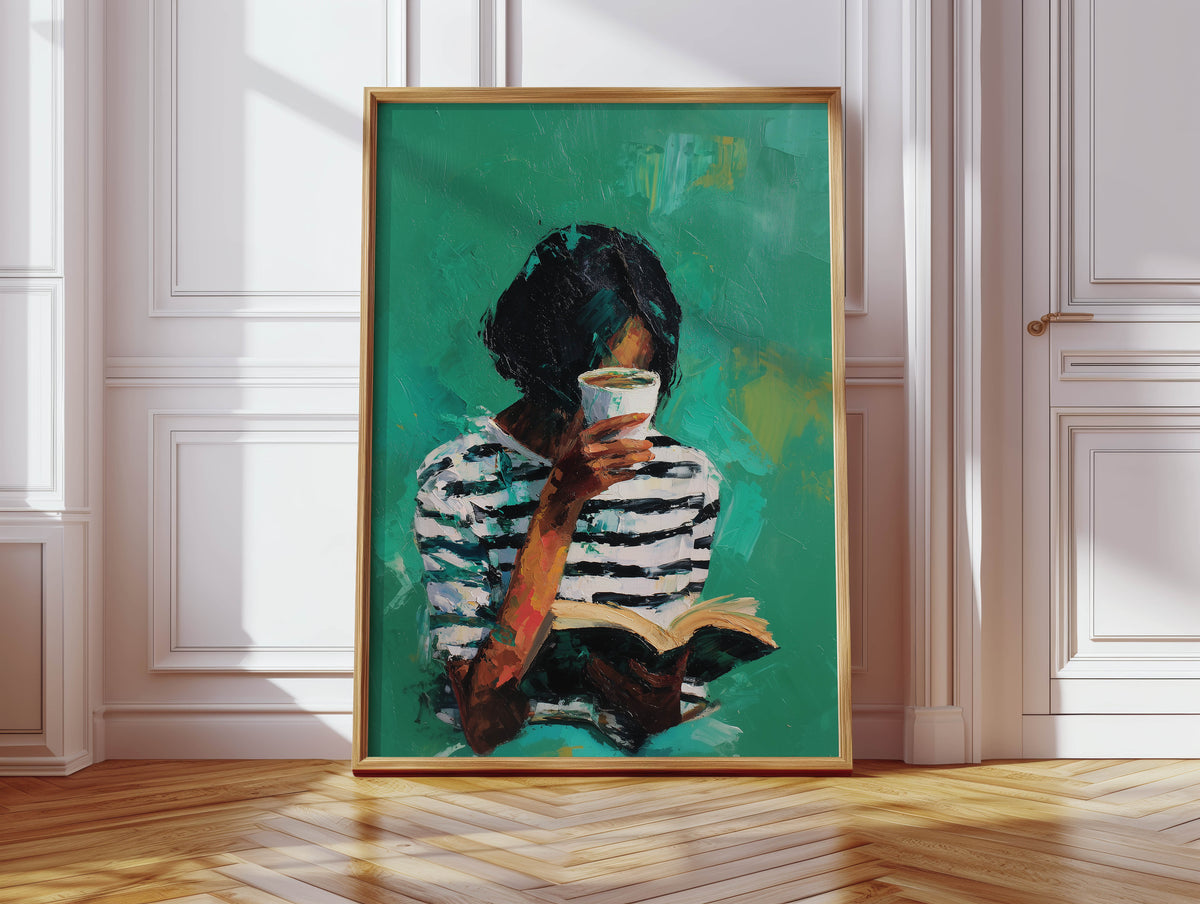 Black Woman, Coffee Print