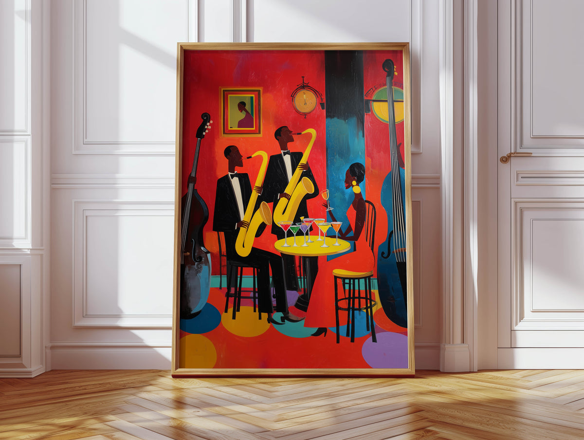 Black Jazz Red Club Print