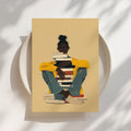 Stacked Books & Black Girl Print