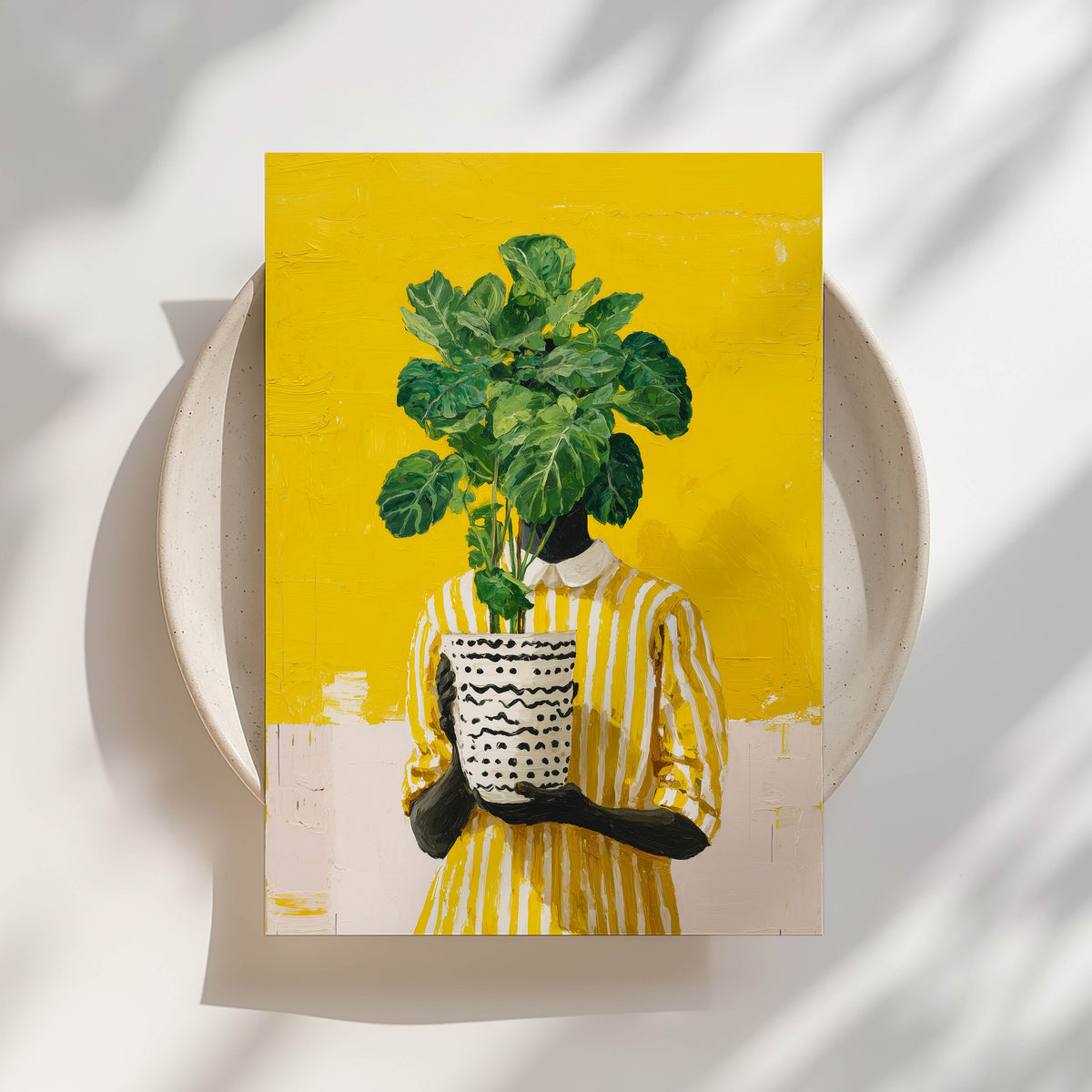 Black Girl Monstera Print