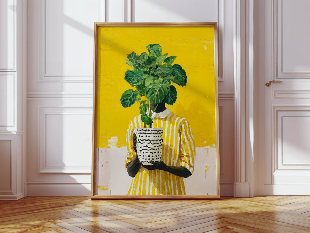 Black Girl Monstera Print