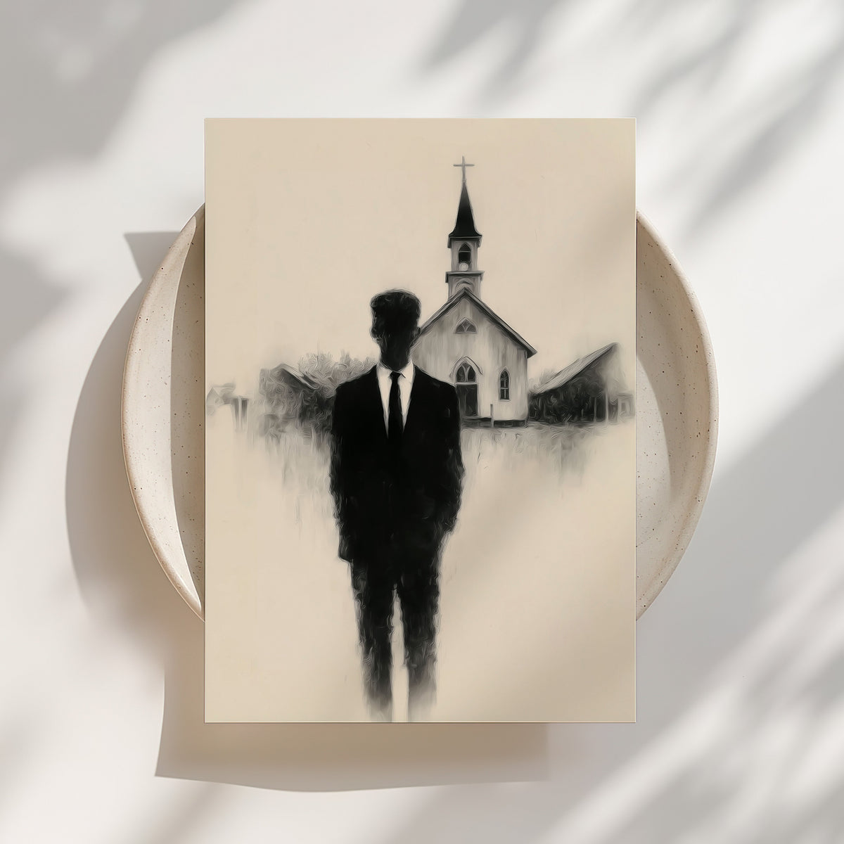 Black Church Man Print