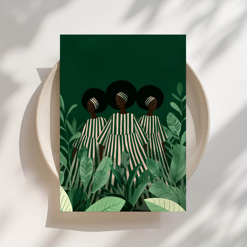 Black Botanical Trio Print
