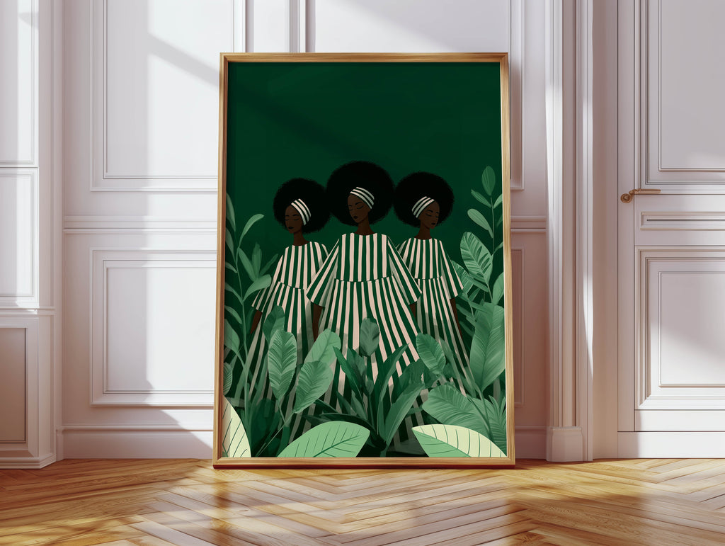 Black Botanical Trio Print