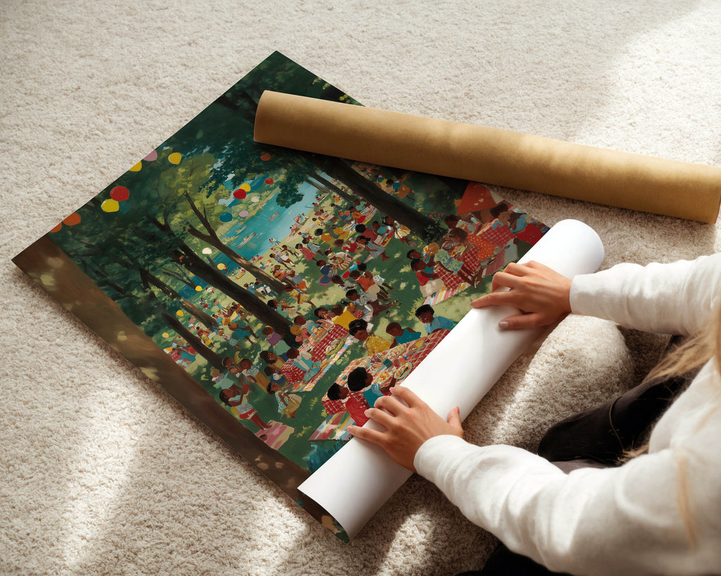 Black Family Picnic Print