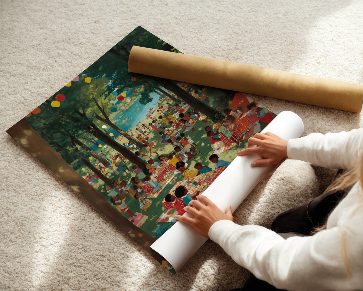 Black Family Picnic Print