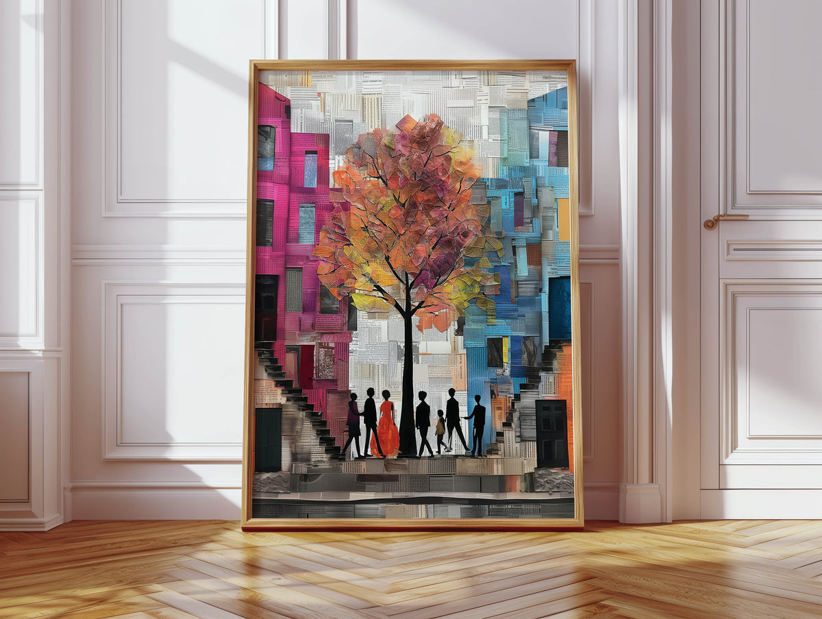 Urban Black Autumn Print