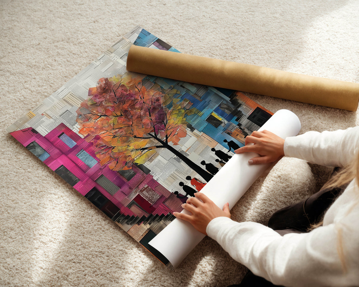 Urban Black Autumn Print