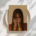 Black Braids & Gold Print