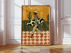 Black Surfer Cowboy Print